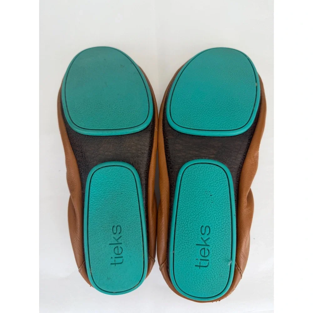 Tieks by Gavrieli Foldable Leather Ballet Flats Size 8 Chestnut Brown Classic